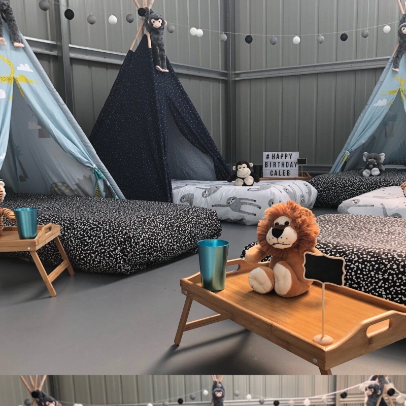 Blue TeePee Slumber Party | Just4Fun Party Hire